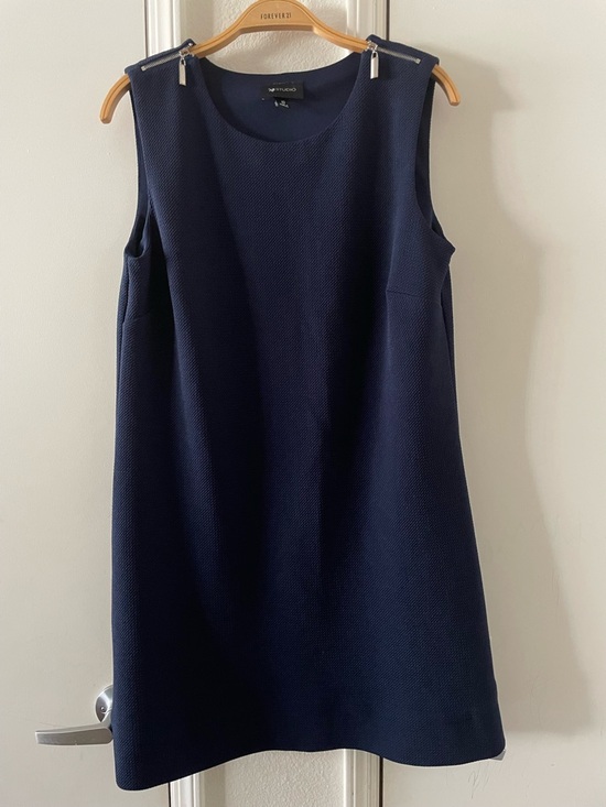 AB Studio Dresses & Skirts - AB Studio Textured Sheath Dress Navy Blue - Size 10